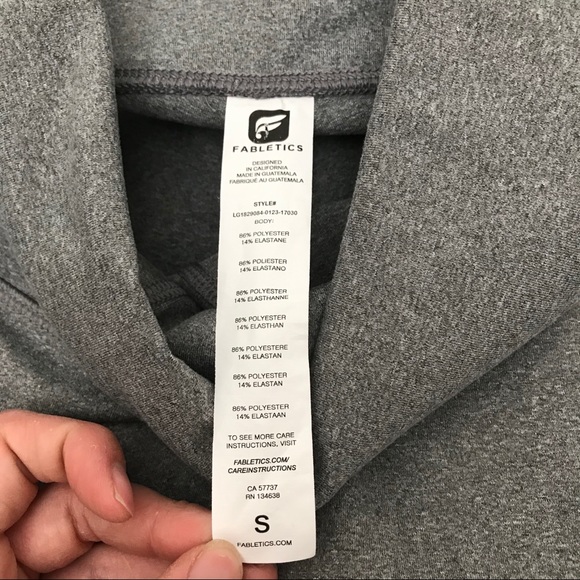 FABLETICS High-Waisted Gray Heathered 7/8 Leggings - Picture 5 of 9